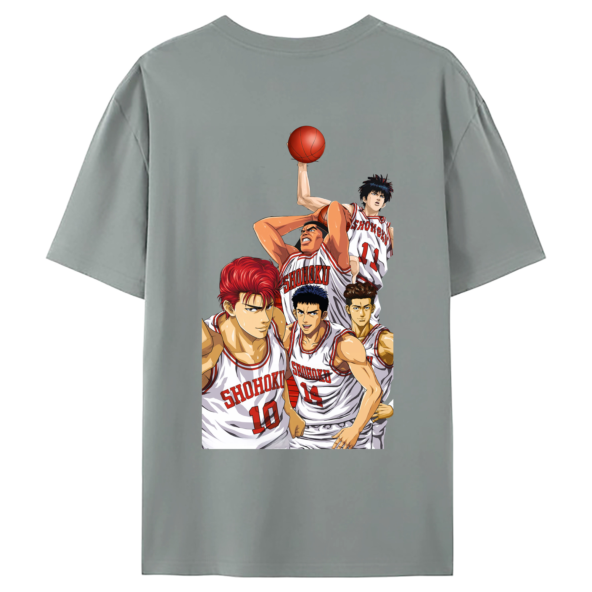 （画像用） SLAM DUNK／スラムダンク 綿100％ メンズ半袖Tシャツ（バックプリント） 通気性
